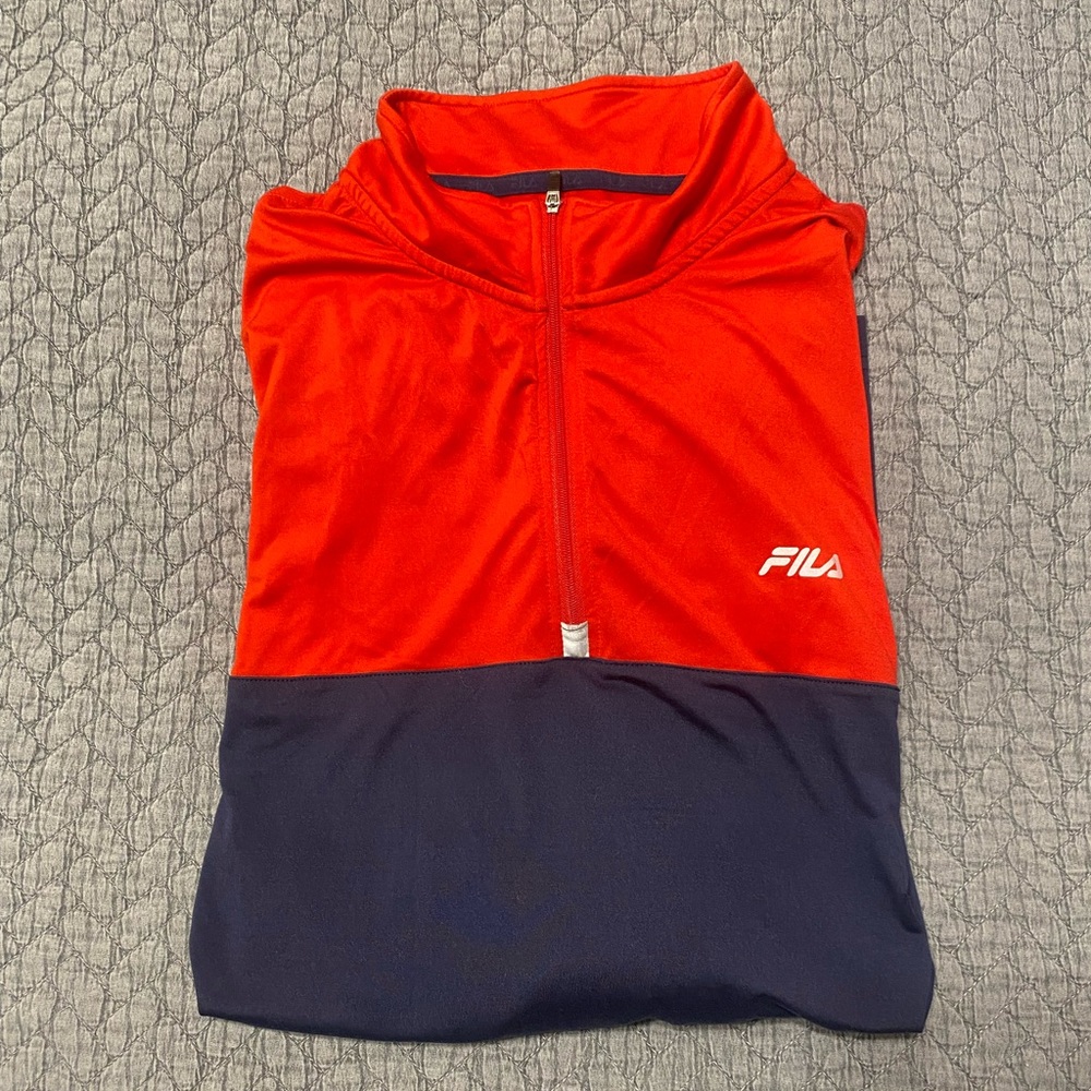 Colorblock half-zip up sweater